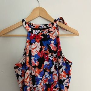 Long floral halter neck dress